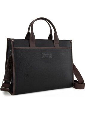 Women's Black Business Briefcase Handbag Adjustable Shoulder Strap Tote Bag